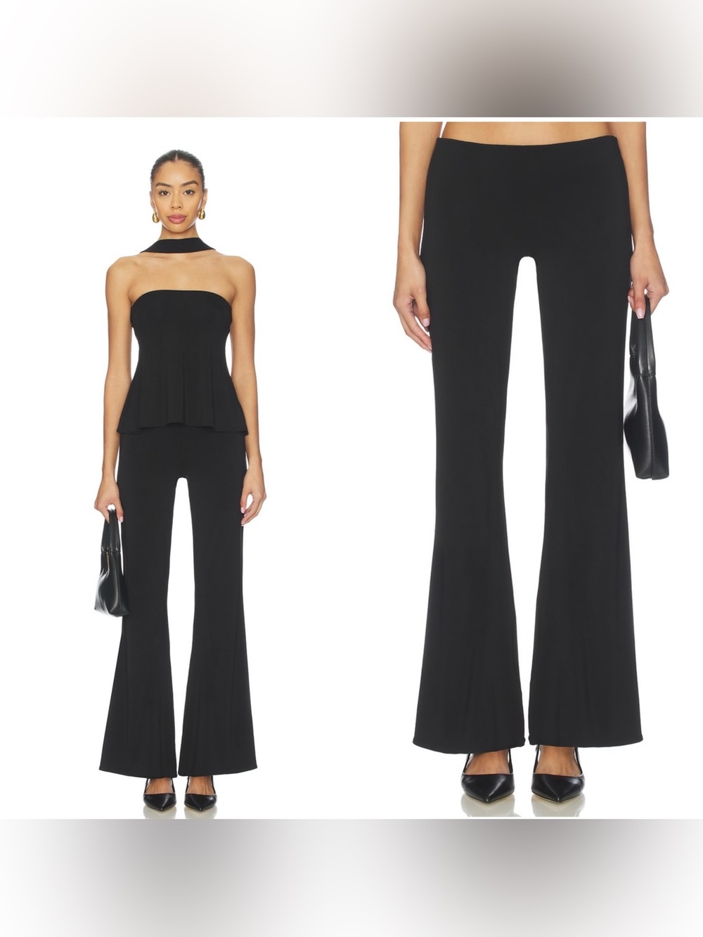 NWT EAVES Ira Low Rise Easy Pant in Black